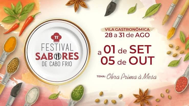 Festival Sabores de Cabo Frio 2025: comida como arte entre agosto e outubro